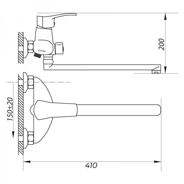 Смеситель для ванны Zerix NHK 181 ZX0048