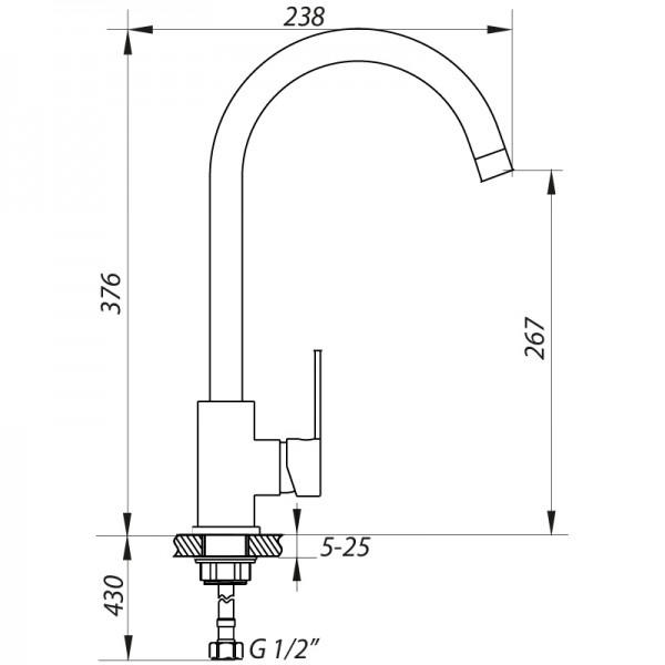 Смеситель для кухни Zerix LR74105W белый LL1205