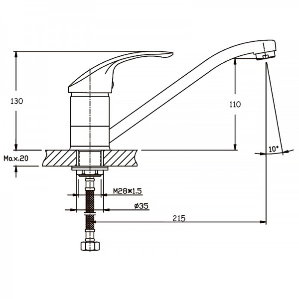 Смеситель для кухни Haiba Fabio 555 HB0105