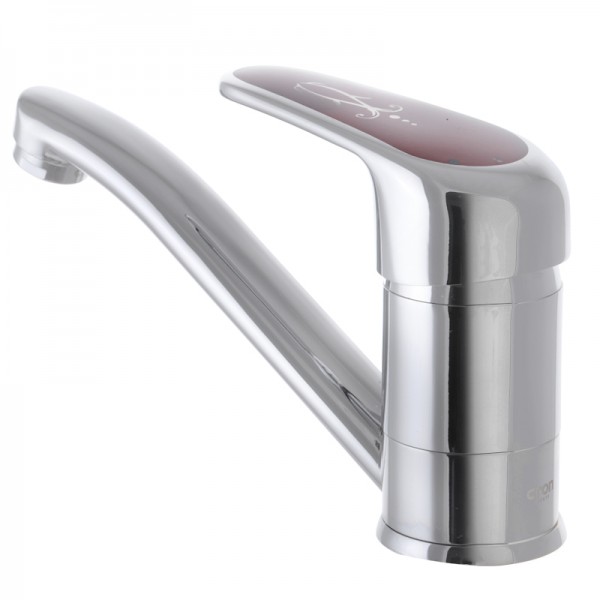 Смеситель для умывальника Cron Magic 004 (излив 15 см) (красная ручка) (CR0151)