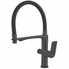 Смеситель для кухни с гибким изливом и подключением к фильтру Mixxus Premium DERBY 021 черный MI6606