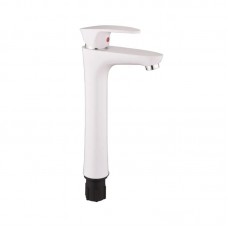 Смеситель для умывальника Plamix Cezar-001 HIGH SET White (с подводом) (PM0663)