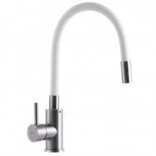 Змішувач для кухні з гнучким виливом Zerix SUS-011 білий ZX3131