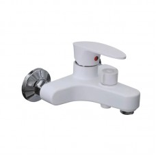 Змішувач для ванни Plamix CEZAR-009 EURO SET White, зі шлангом, лійкою та кронштейном (PM0692)