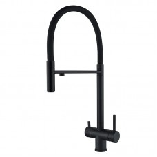 Смеситель для кухни с гибким изливом Zerix KIT-021 черный ZX4862