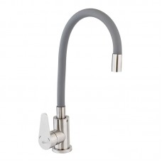 Змішувач для кухні з гнучким виливом Zerix Fox-011 сірий ZX4834