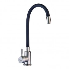 Змішувач для кухні з гнучким виливом Champion SUS-011 чорний CH0332