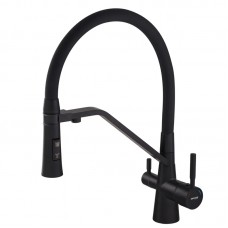 Змішувач для кухні з гнучким виливом Mixxus Premium Magnet 021 чорний MI6974