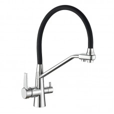 Змішувач для кухні з гнучким виливом Mixxus Premium Velis 021 чорний MI5928