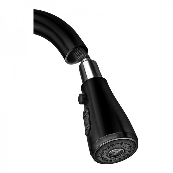 Смеситель для кухни с вытяжной лейкой и подключением к фильтру Zerix PUL-014 черный ZX5035