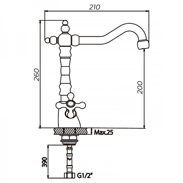 Змішувач для кухні Haiba Dominox 777 HB0095