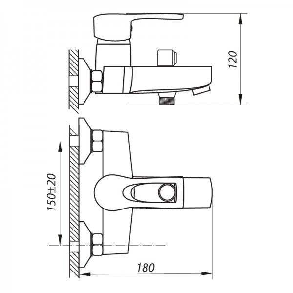 Змішувач для ванни Zerix PTA 446 ZX2923
