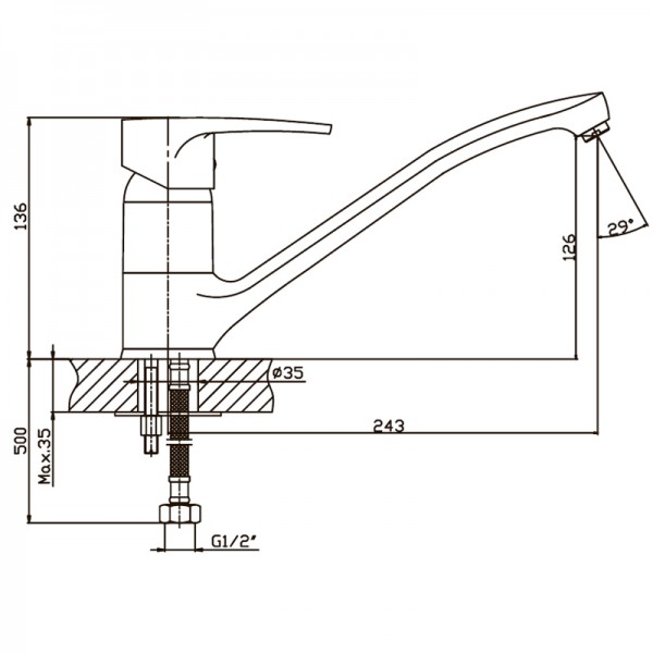 Смеситель для кухни Haiba Ceba 012 (HB0033)