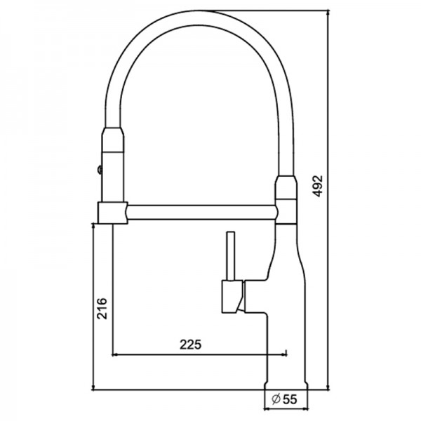 Кухонный смеситель с силиконовым изливом KOER KI-70005-02 (нерж. сталь) (KR3388)