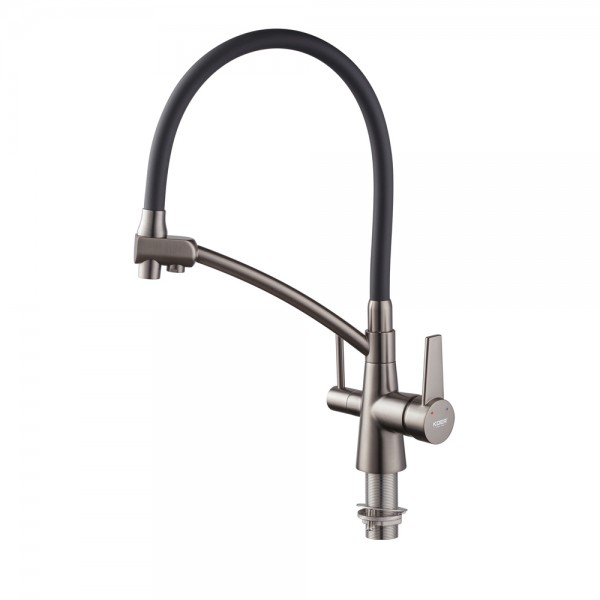 Кухонный смеситель с силиком. изливом и исх. для питьевой воды KOER KB-72003-07 (KR3377)