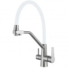 Смеситель для кухни с гибким изливом Mixxus FUL-021 REFL.WHITE из нерж. стали SUS304 (M