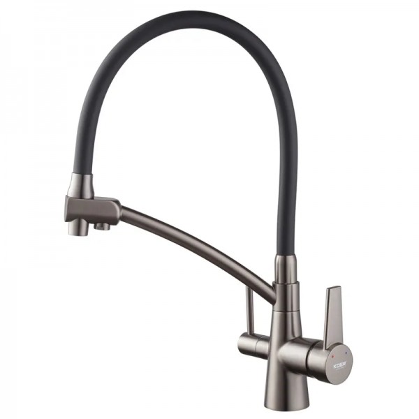 Кухонный смеситель с силиком. изливом и исх. для питьевой воды KOER KB-72003-07 (KR3377)