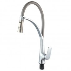 Смеситель для кухни с гибким изливом Plamix Lucas-017 серый PM0715