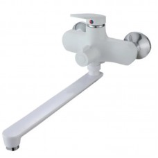 Змішувач для ванни Plamix Lucas-006 EURO SET White з шлангом, лійкою та кронштейном (PM0709)