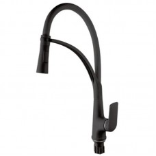 Смеситель для кухни с гибким изливом Plamix Lucas-017 черный PM0717