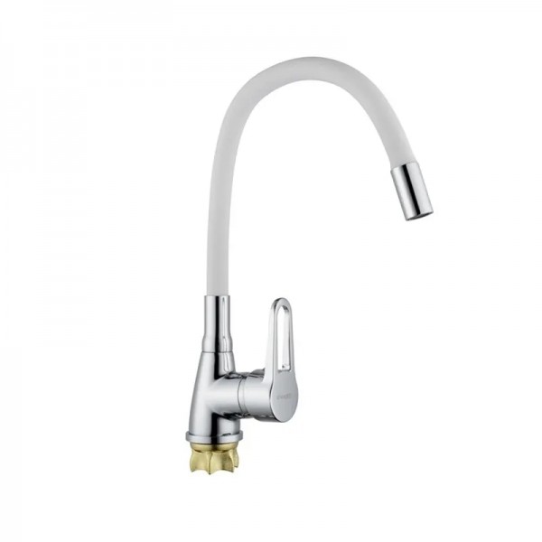 Смеситель для кухни с силиконовым изливом Champion Sop 014-045 (Nut) Refl.White (MI6362)