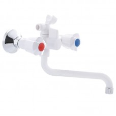 Смеситель для ванны Plamix AMA-142 Белый (без шланга и лейки) (PM0584)