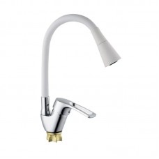 Смеситель для кухни с силиконовым изливом Champion YUB 011-181 (Nut) Refl.White (MI6423)