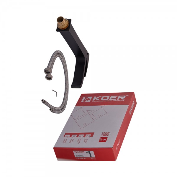 Змішувач для умивальника Koer KB-13007-05 високий чорний KR3445