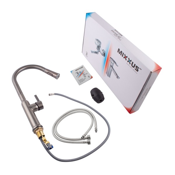 Змішувач для кухні Mixxus Premium PULL 014 графіт MI6959