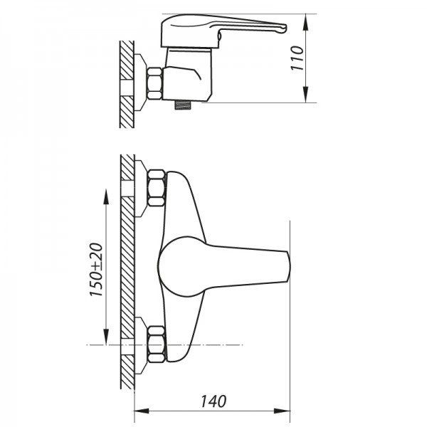 Смеситель для душа Zerix LOP-B 048 ZX2647