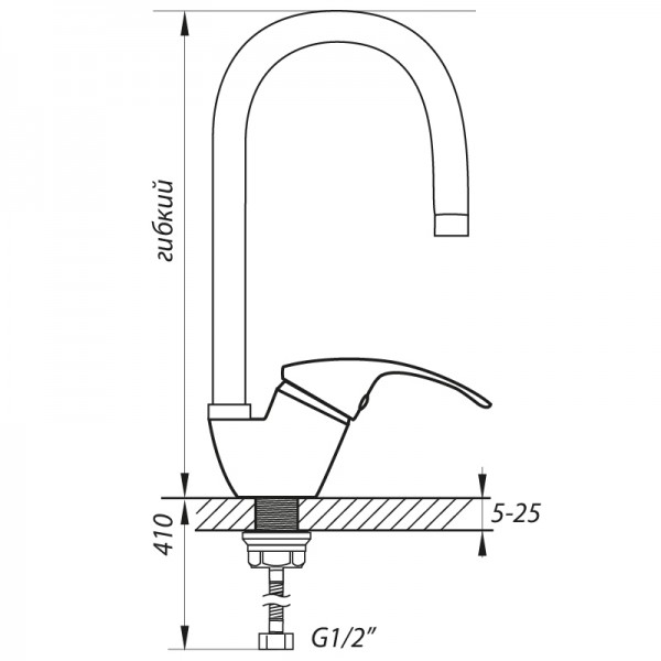 Змішувач для кухні з гнучким виливом Zerix YUB 181 білий ZX1580