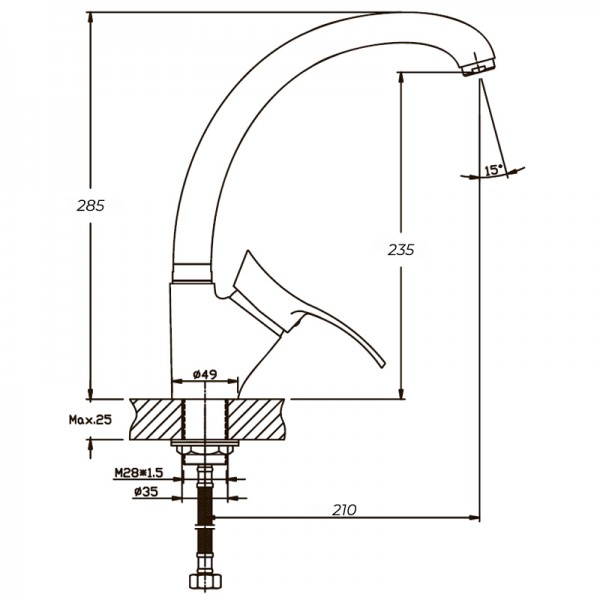 Змішувач для кухні Haiba Germes 777 HB0144