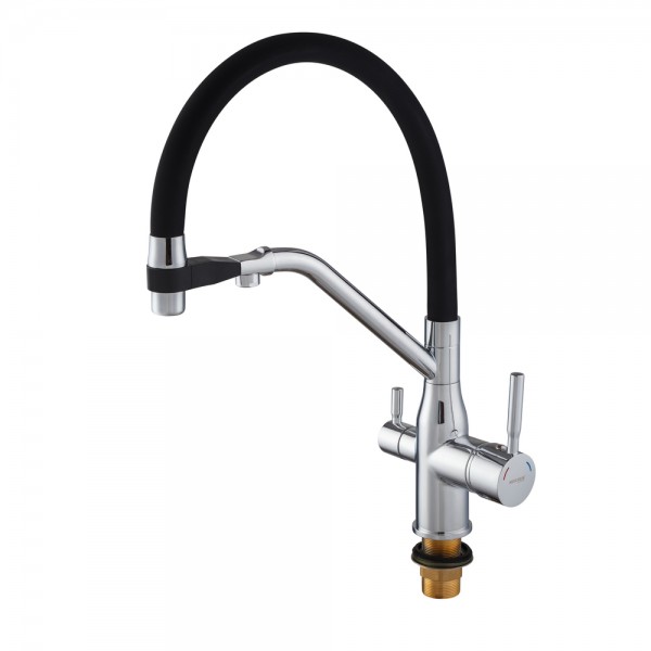 Змішувач для кухні з гнучким виливом Mixxus Premium Gravity 021 чорний MI6977