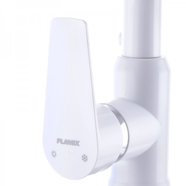 Смеситель для кухни Plamix Mario-017 White (с подводкой) (PM0608)