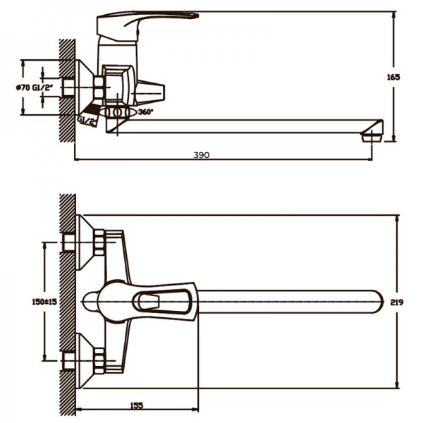 Змішувач для ванни Haiba Germes 006 (HB0140)