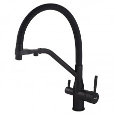 Змішувач для кухні з гнучким виливом Mixxus Premium Gravity 021 чорний MI6978