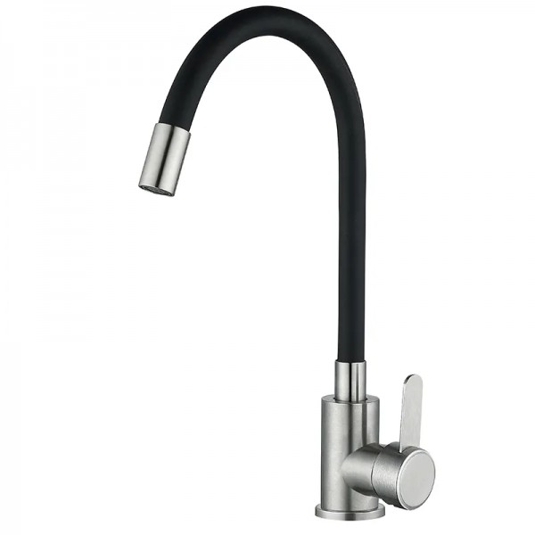 Змішувач для кухні з гнучким виливом Mixxus FAN-011 чорний MI6105