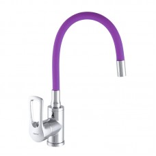 Змішувач для кухні з гнучким виливом Zerix SAR 181 фіолетовий ZX2673