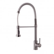 Смеситель для кухни с изливом пружина Mixxus Premium SPRING 017 графит MI6952