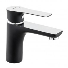 Змішувач для умивальника Mixxus Premium Eva 001 чорний-хром MI5949