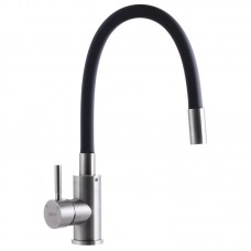 Смеситель для кухни с гибким изливом Zerix SUS-011 черный ZX3129