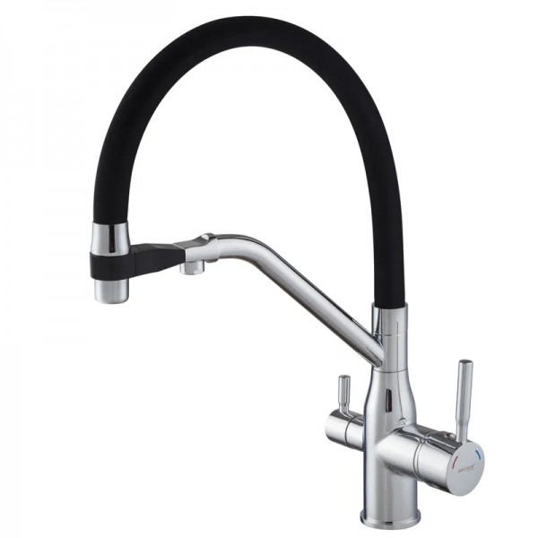 Змішувач для кухні з гнучким виливом Mixxus Premium Gravity 021 чорний MI6977