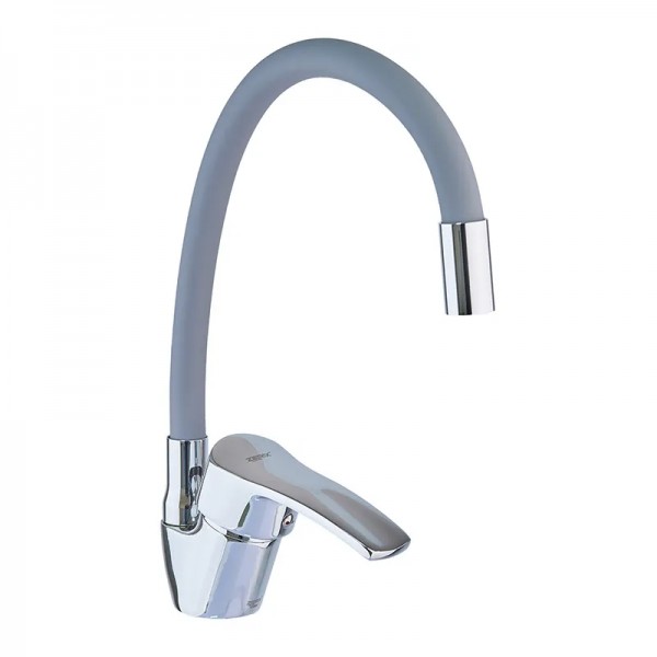 Змішувач для кухні з гнучким виливом Zerix YUB 279 сірий ZX4654