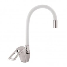 Змішувач для кухні з гнучким виливом Zerix YUB 181 білий ZX1580