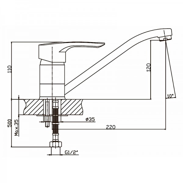 Змішувач для кухні Haiba Hansberg 004 HB0184