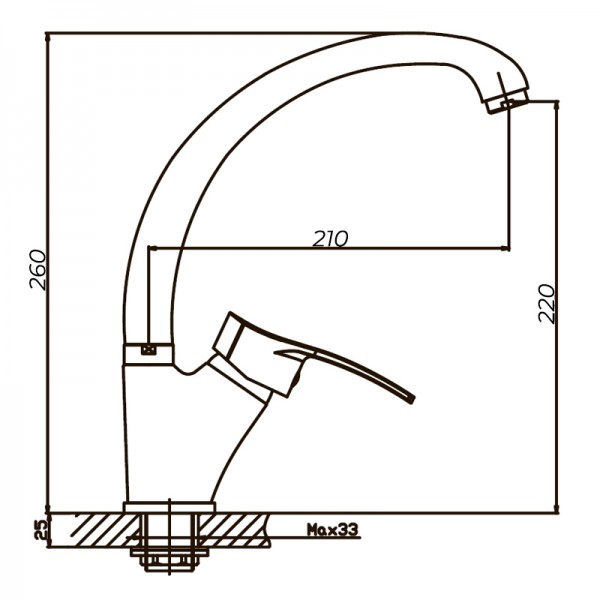 Смеситель для кухни Haiba Focus 777 матовый (HB0137)