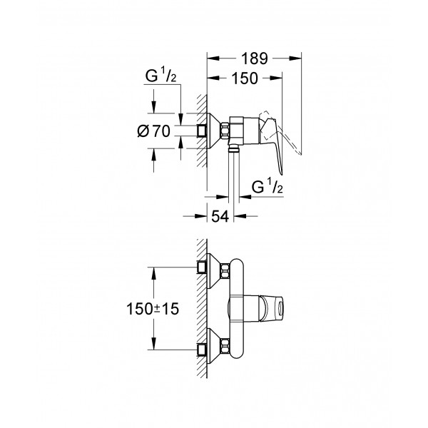 Змішувач для душу Grohe BauLoop (23340000)