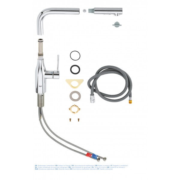 Смеситель для кухни с выдвижным изливом Grohe Essence New (30270000) Смеситель для кухни с выдвижным изливом Grohe Essence New (30270000)