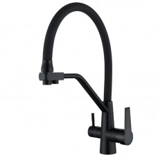 Змішувач для кухні з гнучким виливом та підключенням до фільтру Mixxus FUL-021 чорний MI6021