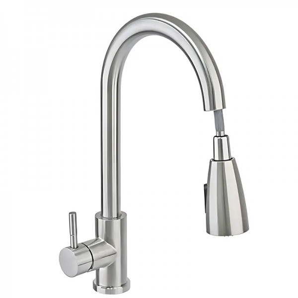 Смеситель для кухни Haiba SUS 014 с выдвижной лейкой (HB3898)